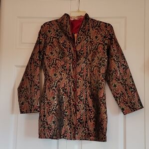 Dramatic red and black oriental style paisley jacket